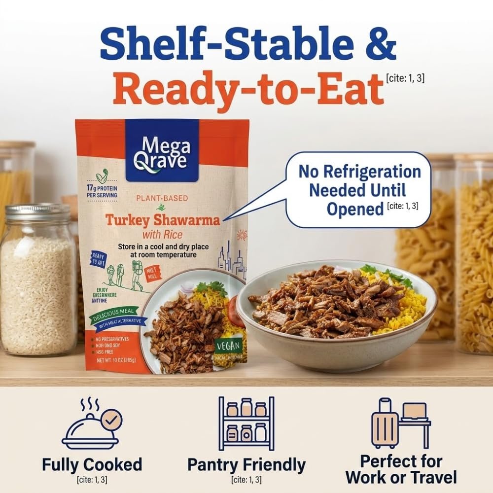 Mega Qrave shelf stable and ready to eat detail